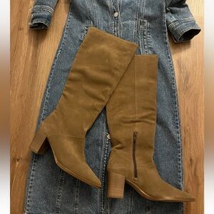 Leather Knee High Women’s Boots, House of Harlow 1960, Tan Color Size 9,5 EUR 41